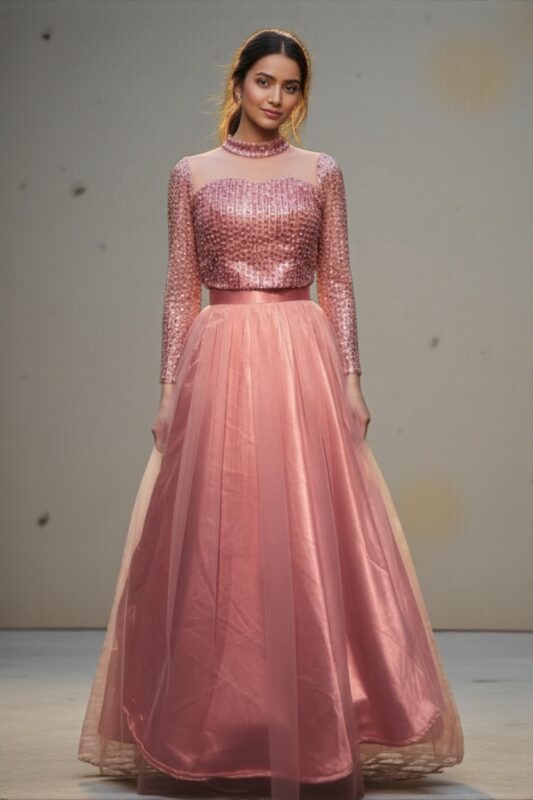 blush pink embellished lehenga set