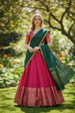 royal blue floral embroidered lehenga set