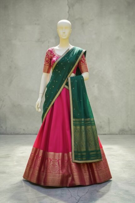 royal blue floral embroidered lehenga set