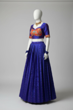 royal blue embroidered lehenga set.a