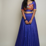 royal blue embroidered lehenga set.a